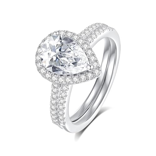 Moissanite Wedding Ring Sets for Women Bridal Ring Set D Color VVS1 Different Cut Engagement Rings S925 Sterling Silver Promise Rings for Wife2