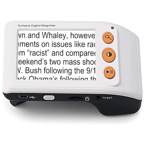 LFfwynog Lente d'Ingrandimento Digitale Portatile con Schermo da 3,5 Pollici, ausilio alla Lettura Elettronica visiva per ipovedenti, ipovedenti, daltonismo, ECC.,White