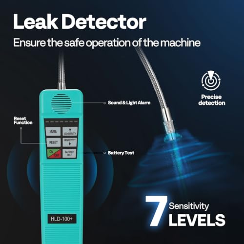 Image of SPECSTAR 110V 1 HP 9.6CFM Dual Stage HVAC Vacuum Pump and 4 Way AC Manifold Gauge Set Kit with Leak Detector 5ft Hoses for R134a R12 R22 R502 R410a Air Conditioning Refrigeration Recharging