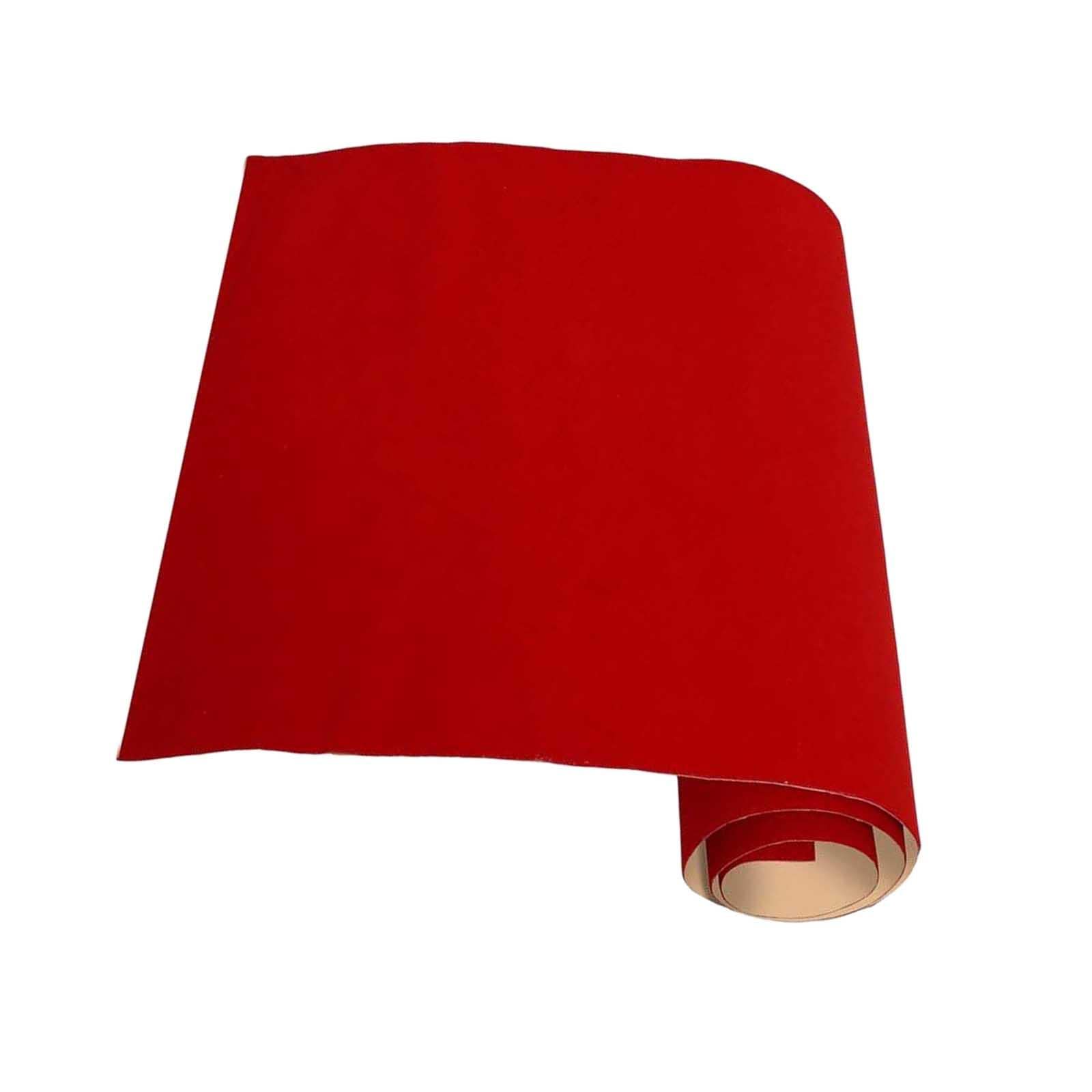 LOOM TREE Back Self Adhesive Sheet Felt Velvet Velour Fabric Craft Sticker Red Fabric-image-13