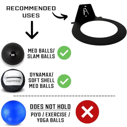 IRON AMERICAN USA Dynamax Medicine Ball Wall Mount Storage Rack, 8.5 Inches Inside Diameter, 30-lb Capacity, for Gym Exercise Sports Balls, Wall Balls and Slam Balls, Hardware Included - 2pk by IRON AMERICAN - Image 3