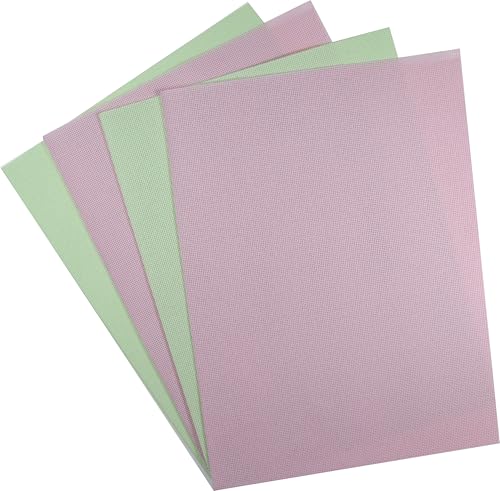 Image of KCS 4 /6 pc of 12 inch x 18 inch(30cmx45cm) 18CT Counted Cotton Aida Cloth Cross Stitch Fabric (4 pc, Pink+Light Green)