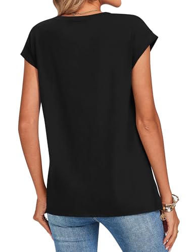 Image of Zeagoo Womens Tops Summer Casual Cap Sleeve Tshirts Shirts Business Dressy Spring Fashion Outfits Trendy Clothes