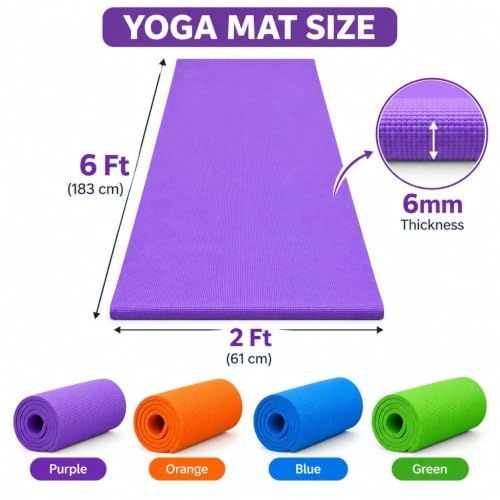 Image of Yoga mat for Women & Men EVA Material 6mm Anti-Slip Mat for Workout|Exercise Mat For Home Gym | Yoga Mat-For Gym-Workout and Yoga Exercise (1, Blue)