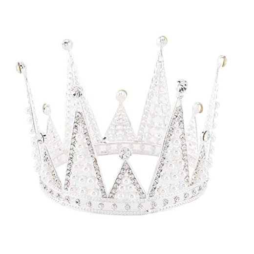 Lsaardth Mini Corona para Tarta, Corona Plateada para cumpleaños de Reina y Princesa, Corona de Diamantes de imitación, Coronas de Tiaras para Mujeres y niñas, decoración de Tartas