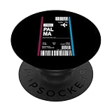 Tarjeta de embarque Palma Mallorca Travel Tour Flight PopSockets PopGrip Intercambiable