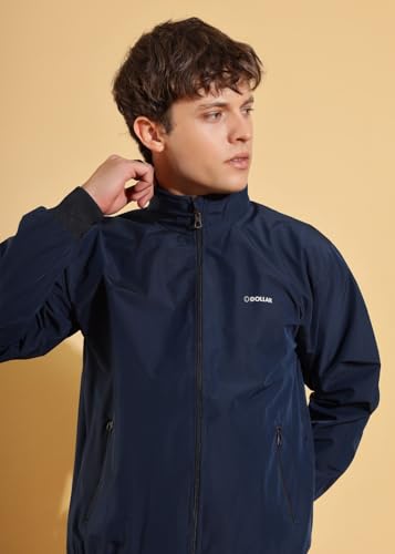Image of Dollar Men's Polyester Solid Windcheater Jacket With Zipper Pockets