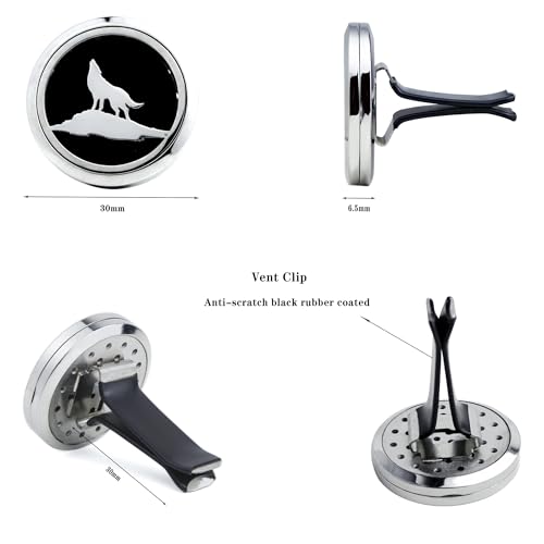Image of 30mm Car Diffuser Vent Clip Aromatherapy Car Essential Oil Diffuser Vent Clips Car Air Fresheners Scents Diffuser Vent Clip (Wolf)