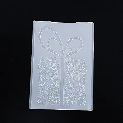 WooYangFun 3D strukturierte Weihnachtsbox Prägeschachtel für Kartenherstellung DIY Kunststoff Scrapbooking Fotoalbum Karten Papier DIY Handwerk Dekoration Vorlage Form Cover