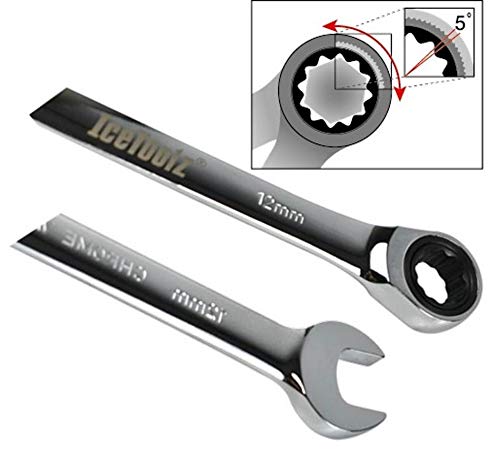 Icetoolz Combination Ratchet Wrench, Argento, M