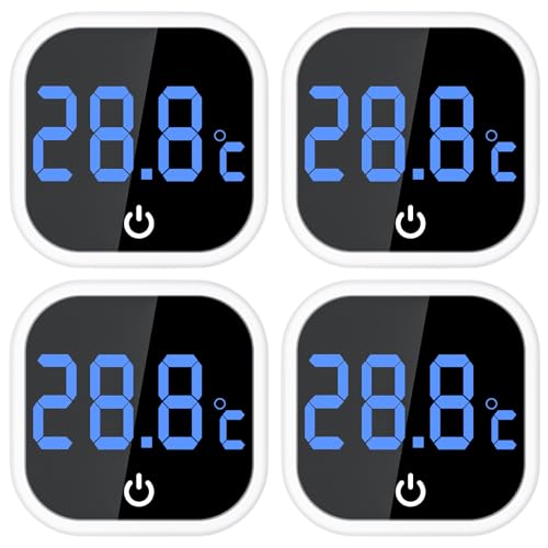 4 Stück Aquarium Thermometer, Digitales Aquarium Thermometer Mini mit LED-Anzeige und Hochpräzisions, Kabelloses USB LED-Thermometer, Temperatursensor für Süßwasser und Meerwasser, Touch Screen 4 Stück Aquarium Thermometer, Digitales Aquarium Thermometer Mini mit LED-Anzeige und Hochpräzisions, Kabelloses USB LED-Thermometer, Temperatursensor für Süßwasser und Meerwasser, Touch Screen