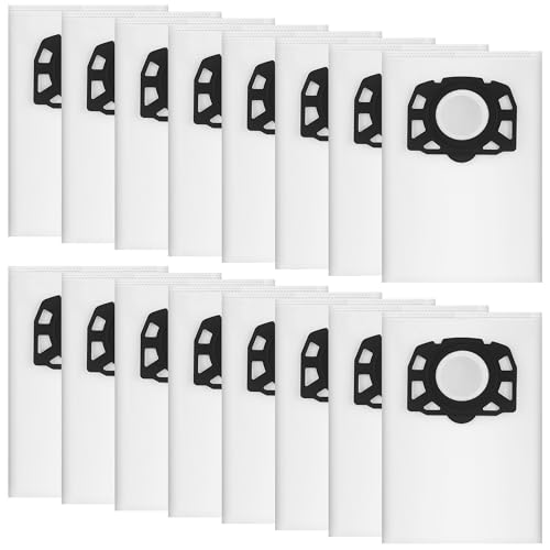 16 Bolsas Aspiradora para Kärcher KFI 357 Compatibles con para Kärcher WD2 Plus / WD3 / KWD1 / KWD2 / KWD3 / SE4001 / SE4002 / WD3.200, Filtro para Karcher WD3,Repuesto 2.863-314.0