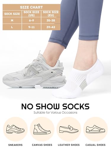 8 Pairs No Show Socks Womens Cushioned Low Cut Ankle Invisible Socks Non Slip Athletic Casual Socks2