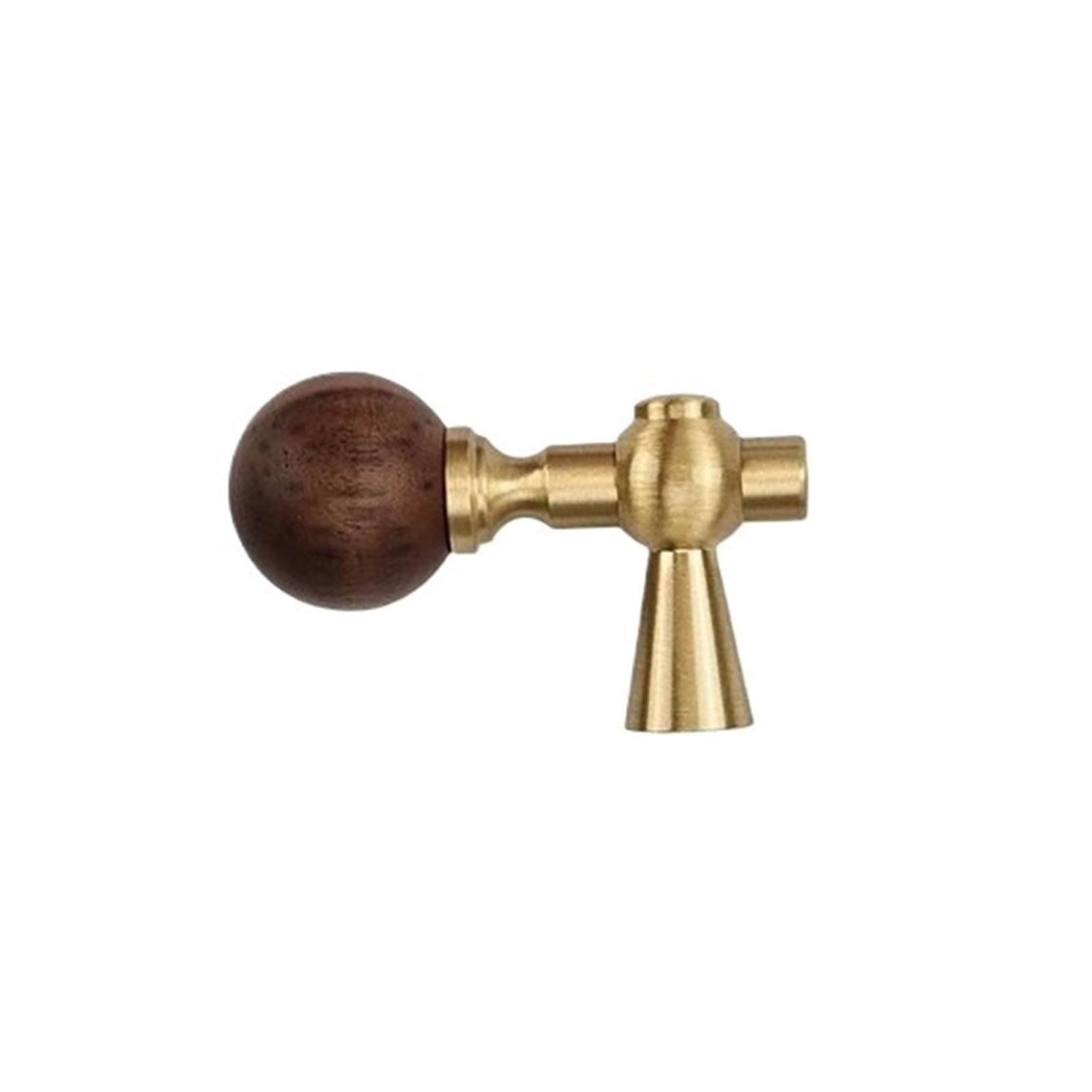 Round Cabinet Knob, For Drawer Furniture, Walnut Brass Single Hole Gold