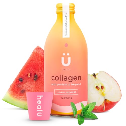 Collagen Supplements for Women, High-Dose 12000mg Peptides, Bovine Hydrolysed Liquid, Vitamin C, Zinc & Manganese, Healthy Skin, Hair, Nails, Joints, 16 Day Supply, Made in UK