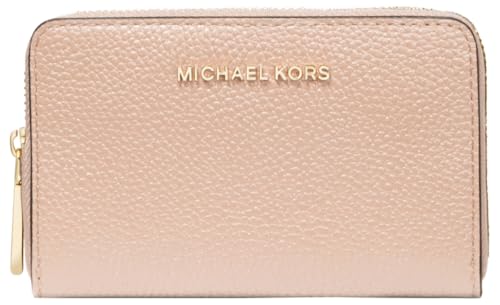 Image of Michael Kors Jet Set Small Zip Around Card Case, Gold-Tone Hardware /Soft Pink