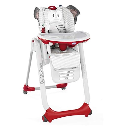 Chicco Polly 2 Start Trona y hamaca transformable y compacta, con 4 ruedas y freno, de 0 a 3 años, diseño elefante gris (Baby Elephant)