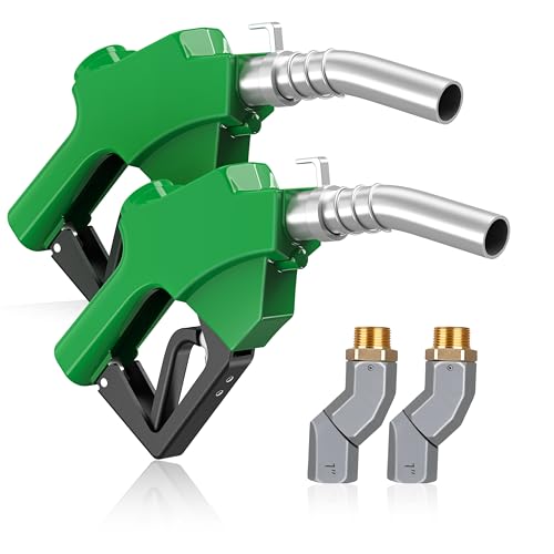 Automatic Fuel Nozzle Auto Shut-Off Fuel Nozzle High Spout Car Fuel Filling Nozzle Used for Diesel Petrol Gasoline Kerosene (2pack Green 1 NPT with Swivel)
