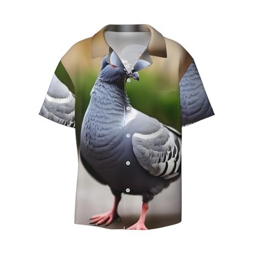 Chemise homme imprimé pigeon gris idéale pour les terrasses d'été