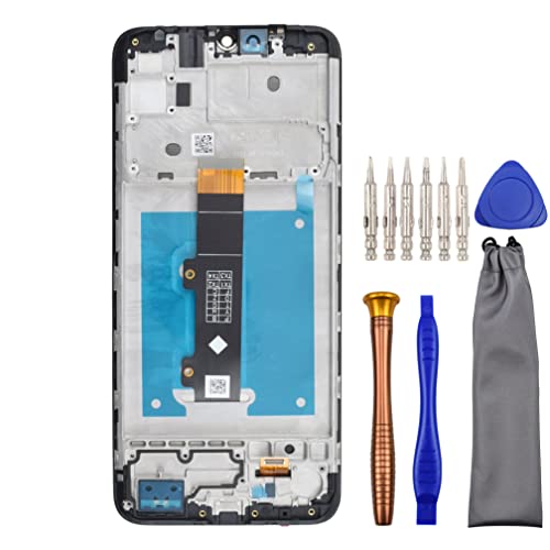 Complete Screen LCD Digitizer Touch Assembly Replacement for Motorola Moto E20 XT2155 XT2155-1 with ToolKit and screen frame Black 6.5