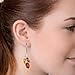 GIA Certified Multicolor Baltic Amber Earrings “April” in 925 Sterling Silver – Green Honey Cognac Amber Drop Dangle Earrings for Women, Leverback Closure