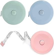 3 Pack Soft Sewing Tape Measure for Body Measuring,79 Inches Mini Measurement Tape,Premium Retractable Fabric and Cloth Tape Measure, Handy, Compact and Easy to Read (Pink Blue Green)