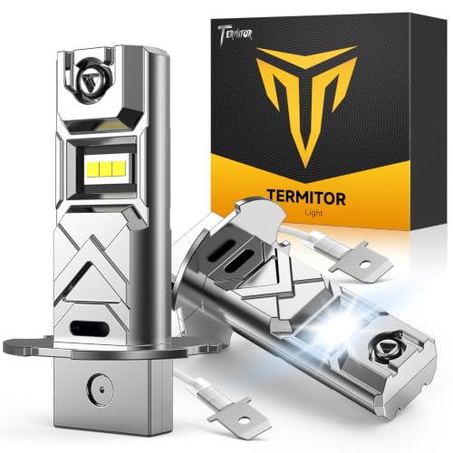 Image of Termitor 2026 H3 LED Light Bulb, 50,000 LM 10X Brighter Light Bulb | 70K+ Hrs Lifespan, No Flickering Error, 6500K Cool White, Real 1:1 Size, IP68, 3Min+ Quick In, Canbus Ready, Pack of 2