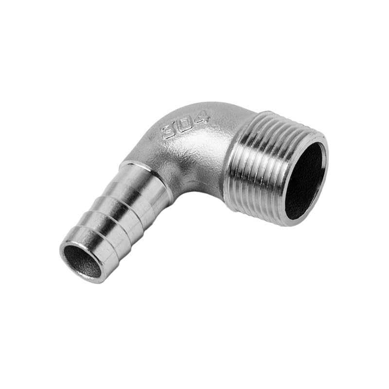 Conector de manguera roscado con codo en ángulo recto de acero inoxidable 304 20mm 5