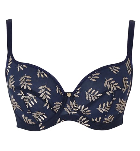Image of Panache Tango Balcony Bra for Women - Wired, Non-Padded Full Cup Support with Leaf Embroidery