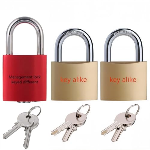 Image of SEPOX 2 Solid Brass Padlocks Keyed Alike 1 Aluminum Padlock Different Key | For Gates, Sheds, Storage, 3pcs Lock Set, High-Security Lock, 2-Grade Management, Anti-Cut Shackle, Big Handle Easy Grip