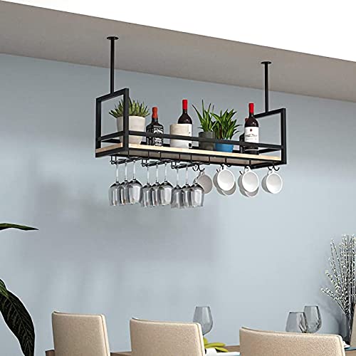 Porte-bouteilles de plafond en métal style vintage premium - 4