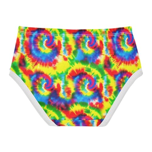 Tie Dye Spiral Red Colorful Girls Underwear Toddlers 2t Cotton Panties Little Girl Fun Print Kids Undies Briefs2