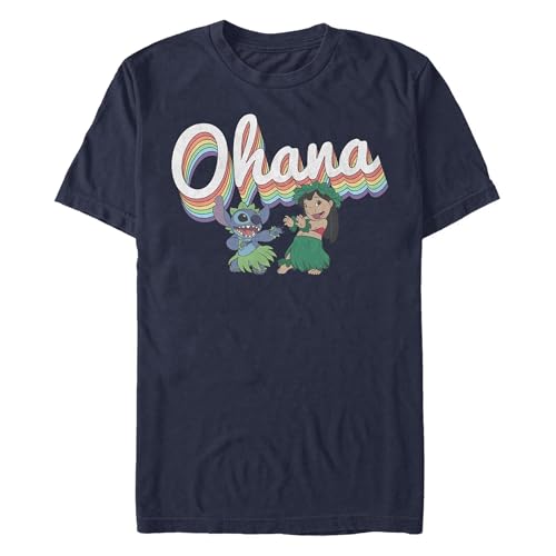 Disney Ohana T-shirt Homme arc-en-ciel pour look été et vacances