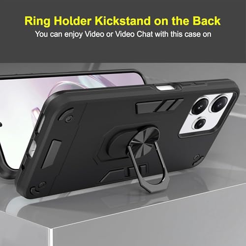 Image of NDCOM Redmi 12 5G & Poco M6 Pro 5G Back Cover with Kickstand Ring Holder