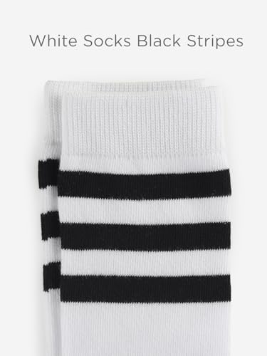Image of COTTON DAY Kids Girls Unisex Knee High School Dress Socks Seamless Toe 3 Pack Black White Gray Navy Blue