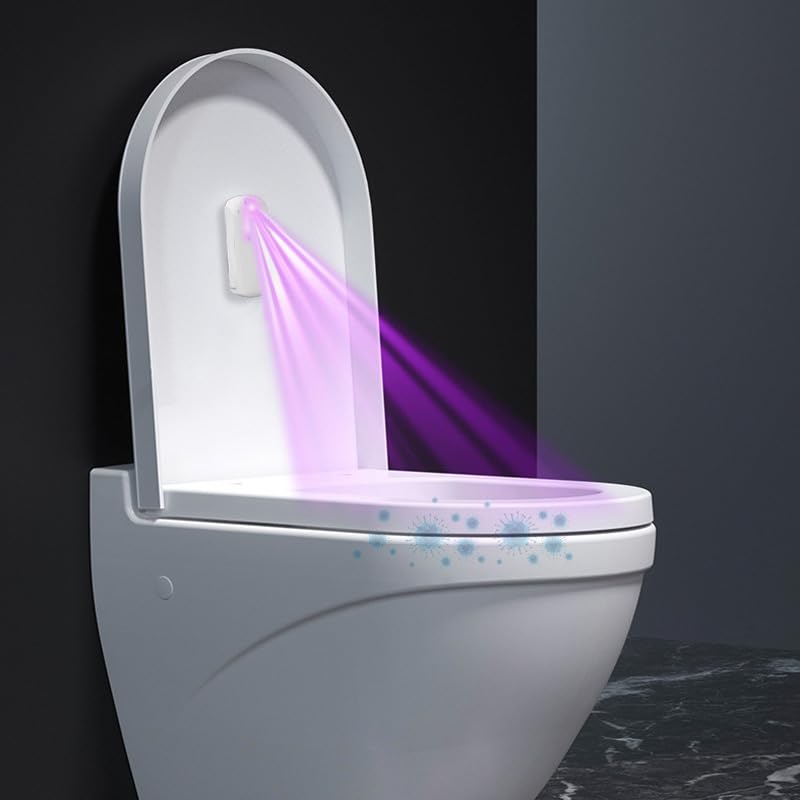 Lámpara UVC de esterilización de inodoro, dispositivo de desinfección con sensor automático, recargable de 2000 mAh para limpieza del hogar, hotel, dormitorio, inodoro y zapatero