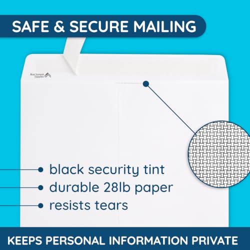 Blue Summit 50 Large Mailing Envelopes, White 13 x 17.7 Envelopes, Self Seal Catalog, Security Tinted for Mailing by Blue Summit Supplies - Image 5