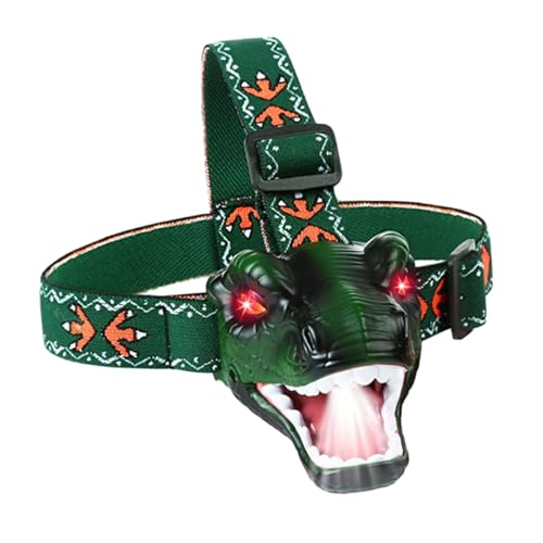 Linterna frontal dinosaurio Qianly para niños con luz LED y música para acampada