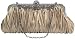 Pulama - Womens Vintage Satin Pleated Envelope Evening Cocktail Wedding Party Handbag Clutch - Elf of Bolsas (17 Colors) (Coffee)