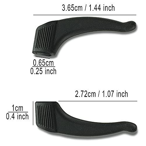 Gms Optical® Premium Grade Comfortable Silicone Anti-Slip Holder For Glasses, Sunglasses, And Eye Wear - Ear Hook Eyeglass Temple Tip (2 Pair - Black) #TOP1