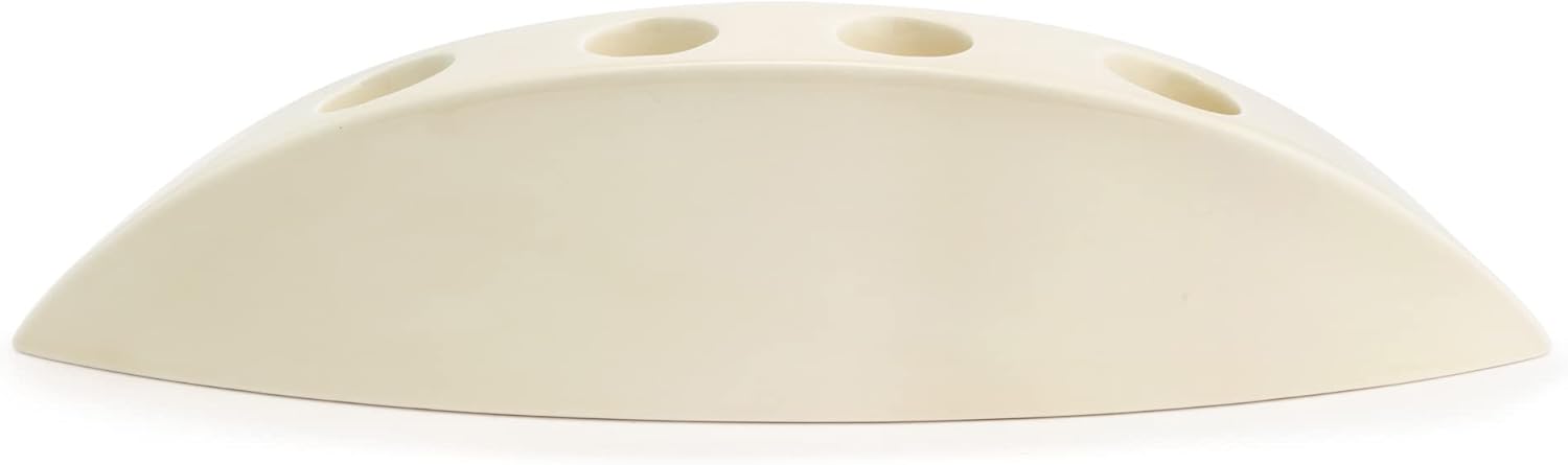 DEMDACO Natural White Nativity 12.25 x 3.25 Earthenware Christmas Advent Candle Holder Set