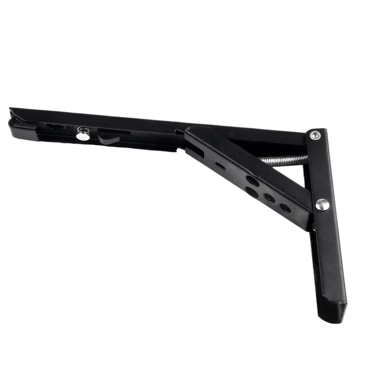 Linypa66 14Inch Folding Shelf Brackets 2Pcs Folding Fixed Shelf Brackets Black 8 10 12 Heavy Duty Steel Collapsible Hinge For Work Bench Table Counter(14Inch)