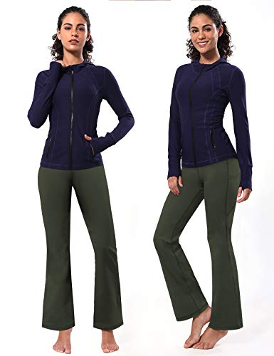 Image of BUBBLELIME 29 inch /31 inch /33 inch /35 inch /37 inch 3 Styles Women's High Waist Bootcut Yoga Pants Basic /Side Pockets Tummy Control Workout Flared