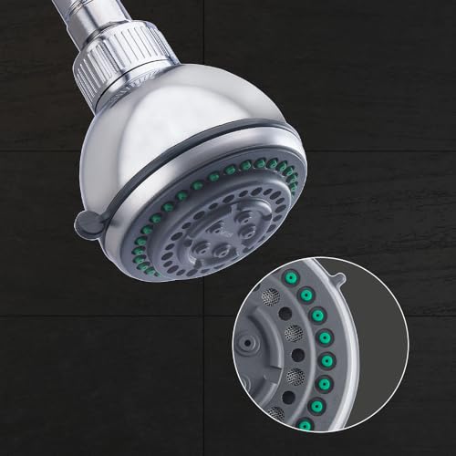 Image of Mila Bijou Multi-Function Overhead Shower Head | 5-Mode Rain Massage Bubble Mist Mixed Spray | Chrome Finish Round Wall-Mount Showerhead | Durable ABS Body | Easy Install | Bathroom Fitting