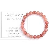 CERSLIMO Birthday Gifts for Her - January Birthstone Sunstone Bracelet Birthday Gift for Women Men Daughter Mum Nana Sister Granddaughter Niece Jewellery for Valentines Anniversary