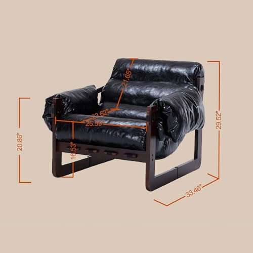 Sillón Chaise Cuero Negro Plegable miniatura 2