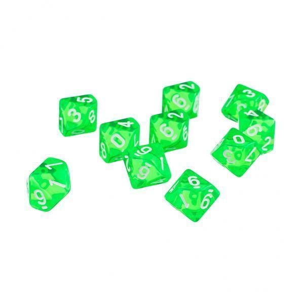 3xD10 Ten Sided Gem Dice for RPG Games 10Pcs Dice Green-image-34