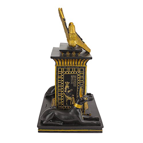 Design Toscano Temple Of Anubis Egyptian Revival Desk Mantel Clock Statue, 8 Inch, Black And Gold #TOP2