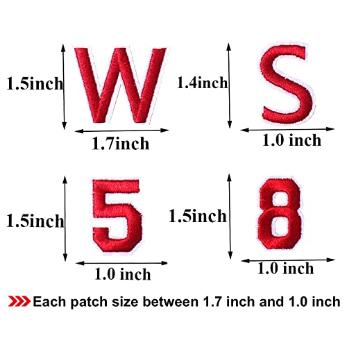 Gygyl 72 Pieces Iron On Letters And Numbers Patches, Red Letter Patches Alphabet Embroidered Patch A-Z, Numbers 0-9 Applique For Clothes, Dress, Hat, Socks, Jeans, Diy Accessories #TOP2