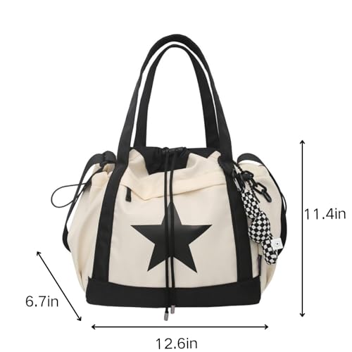 Bolso tote estético Y2K, bolso mensajero bonito y bolso cruzado con cordón para mujeres miniatura 5